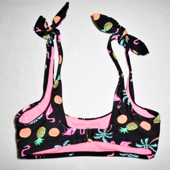 XHILARATION | Neon Tropical Print Bikini Top - Picture 3 of 6